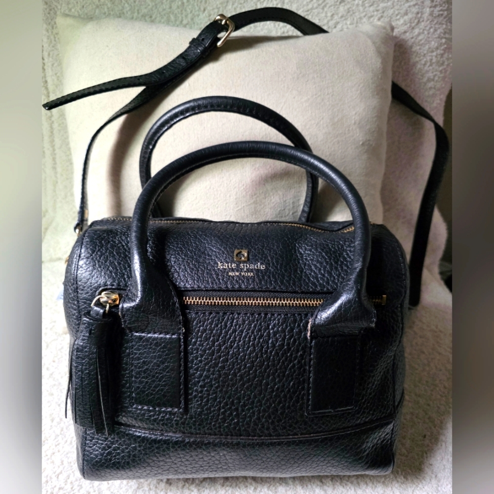 Kate Spade Black Satchel Pebbled Leather